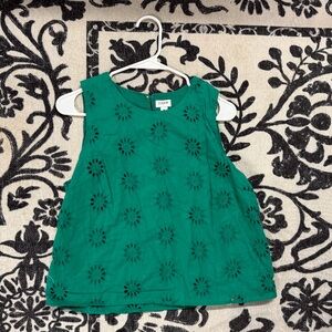 Green Eyelet Tank Top